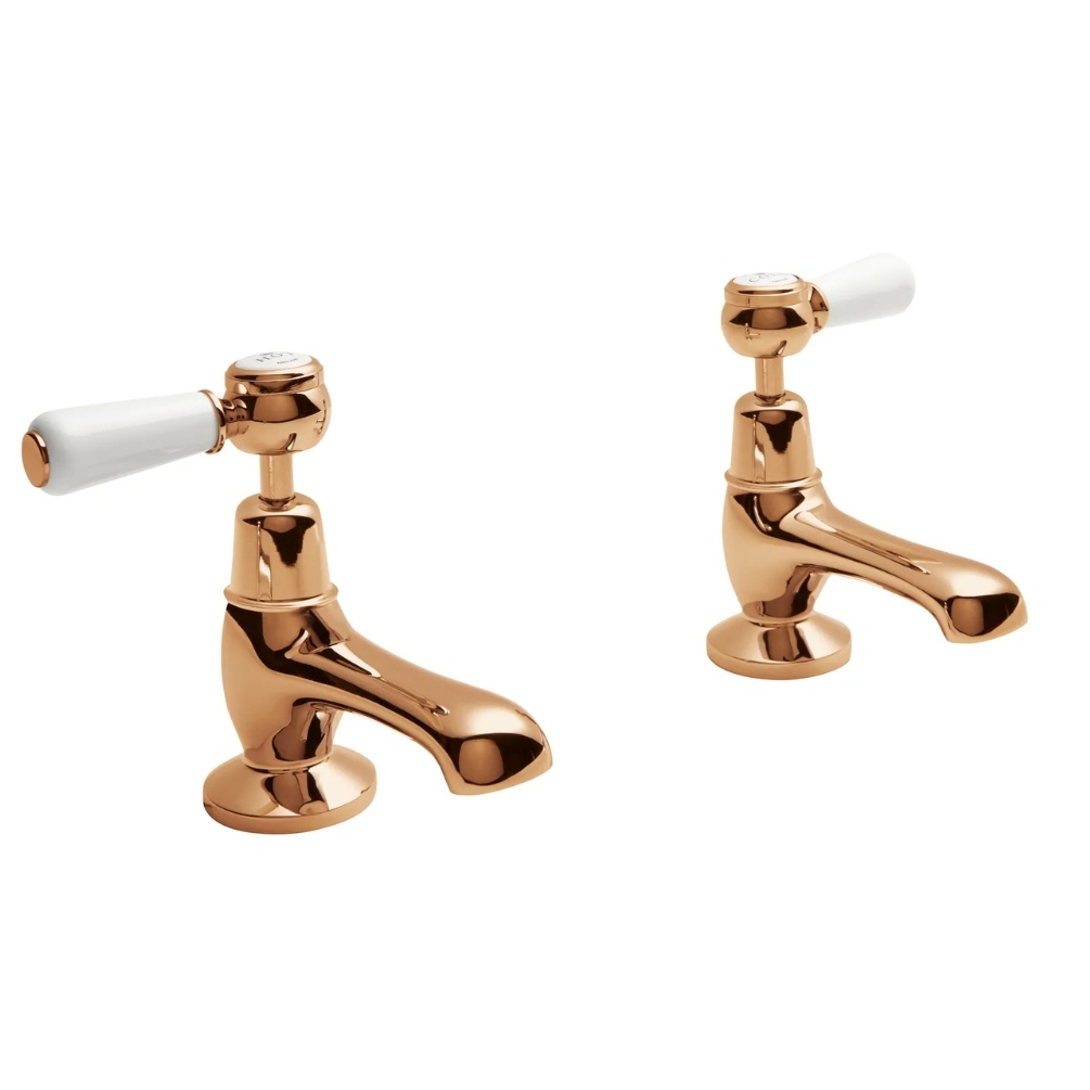 BC Designs Victrion Copper Lever Basin Pillar Taps Cut Out